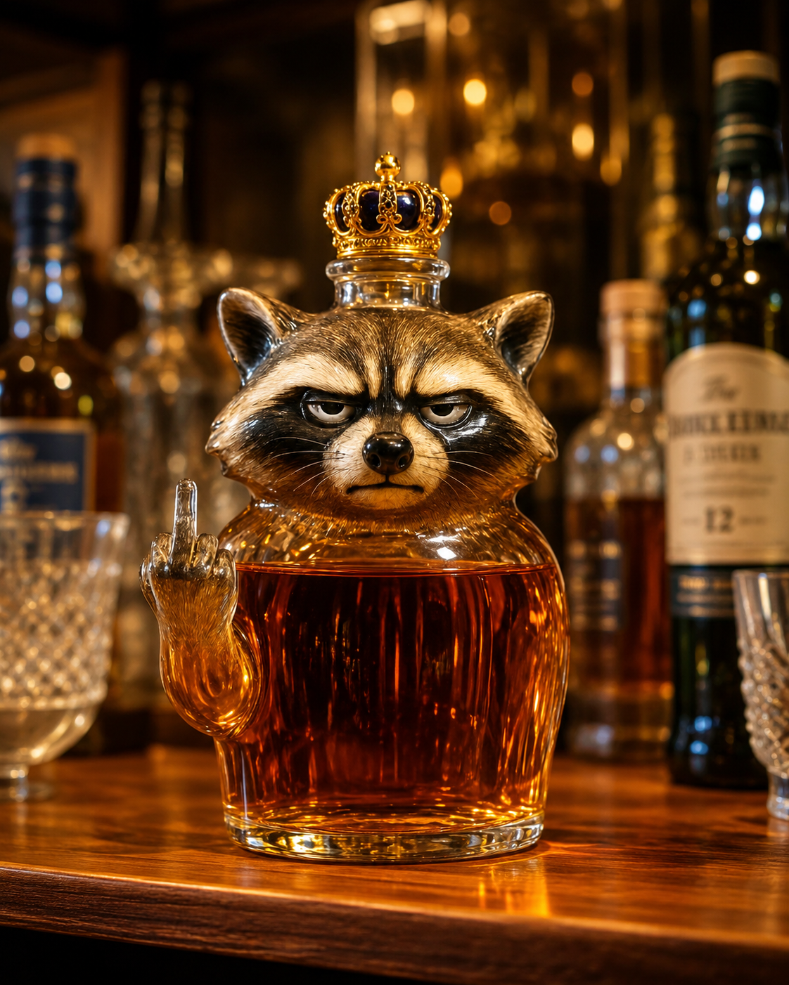 Whisky Bottle β Raccoon Rebel Edition