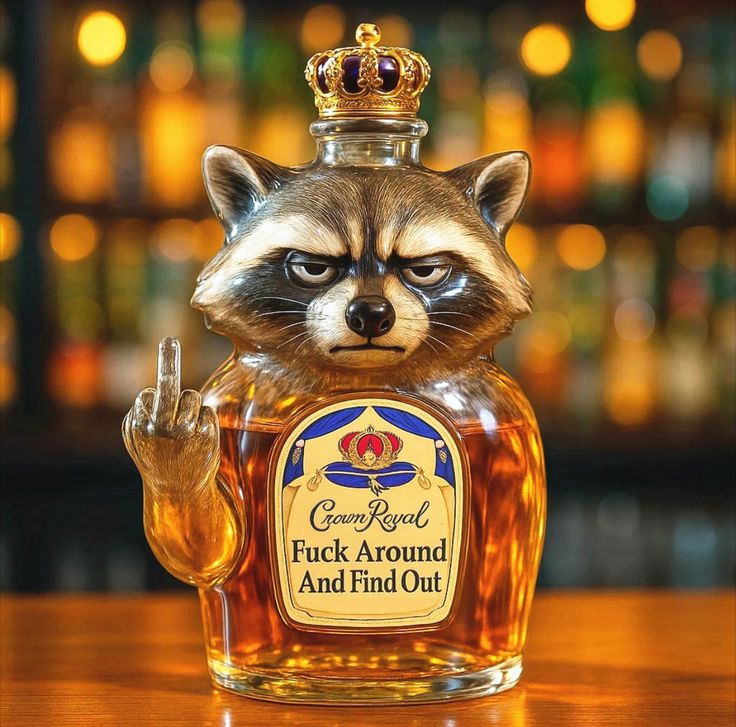 Whisky Bottle β Raccoon Rebel Edition