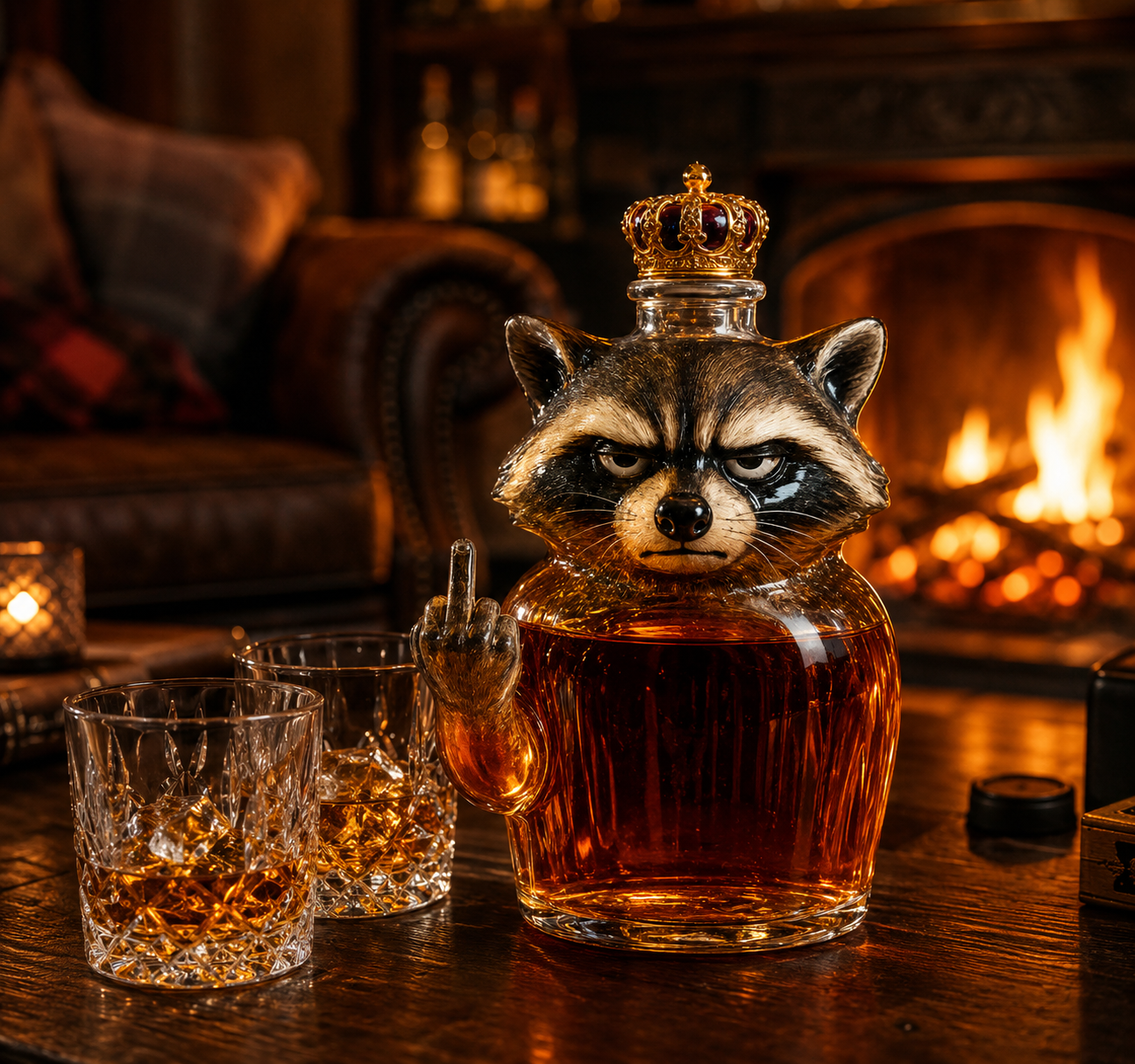 Whisky Bottle — Raccoon Rebel Edition